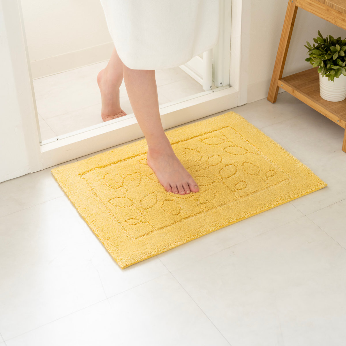 バスマット 乾度良好 ファイン 60×85cm 速乾 大判 ( 風呂 マット 速乾性 吸水 吸水性 滑り止め お風呂 浴室 長方形 吸水速乾 バス バス用品 お風呂用品 バスグッズ 洗える 丸洗い 足ふき 85cm ) 【ベージュ】 ベージュ