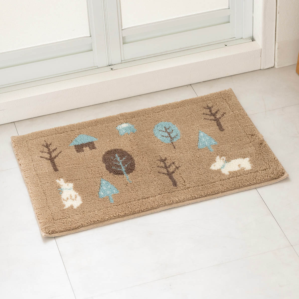 バスマット 乾度良好 36×55cm 速乾 ( お風呂マット 足拭きマット 吸水 抗菌 防臭 お風呂 バスグッズ 洗濯OK 滑り止め マット 36×55 浴室マット 玄関マット ピュアデイジー フォレスト ) 【フォレスト】 フォレスト