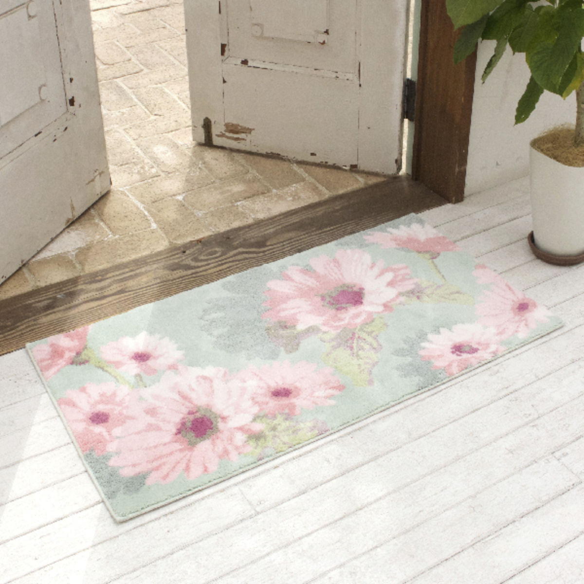 玄関マット 洗える コーナー吸着 60×110 cm 室内 ( 滑り止め ズレにくい 玄関 屋内 日本製 マット エントランスマット 室内用玄関マット 洗面所 脱衣所 室内用 長方形 おしゃれ ナチュラル 抗菌 防臭 すべり止め ノンスリップ ) 【ギャベ】 ギャベ