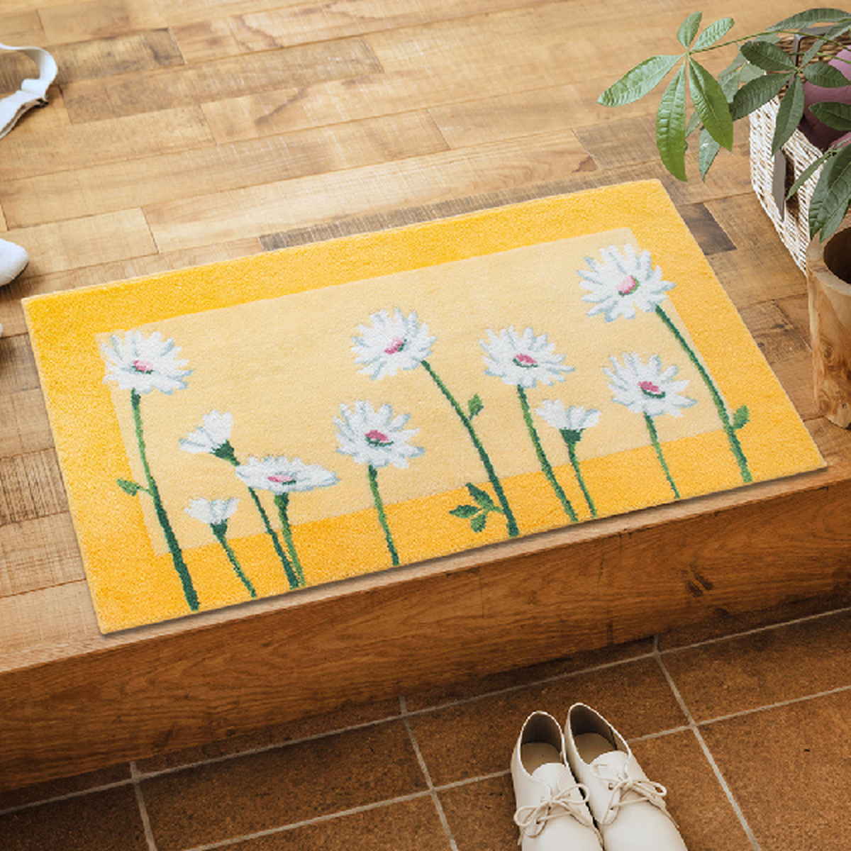 玄関マット 洗える コーナー吸着 60×110 cm 室内 ( 滑り止め ズレにくい 玄関 屋内 日本製 マット エントランスマット 室内用玄関マット 洗面所 脱衣所 室内用 長方形 おしゃれ ナチュラル 抗菌 防臭 すべり止め ノンスリップ ) 【ギャベ】 ギャベ