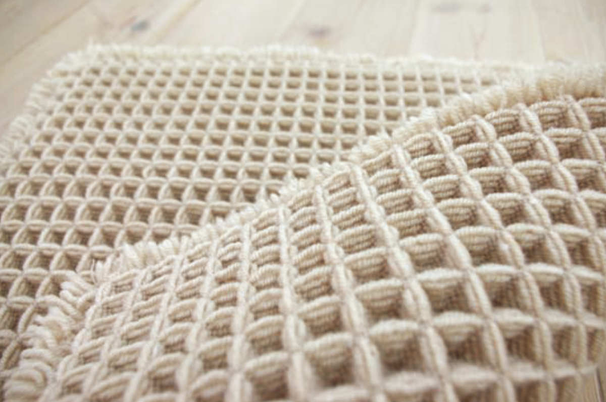 サウナマット サウナ用 ワッフル織りマット 60×110cm ( サウナ マット 風呂 サウナグッズ ワッフル 洗える ロング ゆったり 入浴グッズ 軽量 持ち運び 60×110 丸洗い ふわふわ ベージュ )