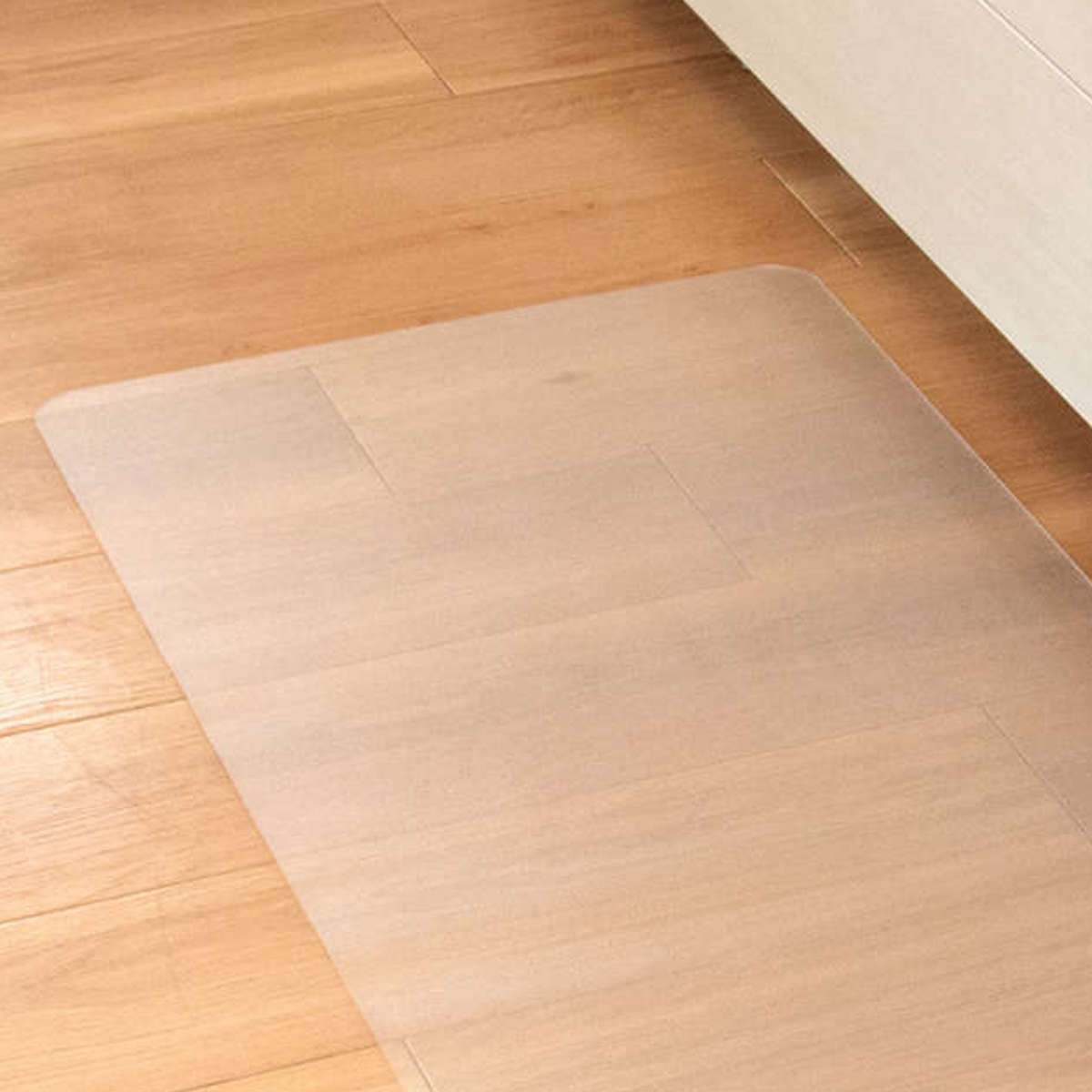 透明キッチンマット 45×120cm クリアマット フリーカット 拭ける ( 45cm 120cm 透明 キッチンマット キッチン マット 台所マット 拭けるキッチンマット PVC 洗濯不要 ズレない 傷防止 汚れ防止 カット 薄い 透ける 床暖OK )