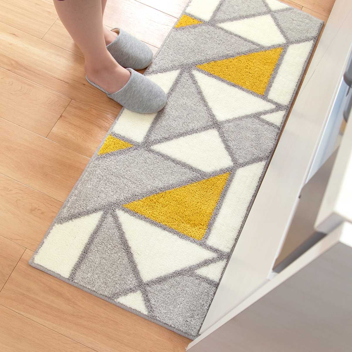 キッチンマット アクシス 45×120cm 幾何学模様 ( 45cm 120cm 洗える 台所マット キッチン マット キッチン用マット ミニキッチン キッチンラグ カーペット 滑り止め 長方形 おしゃれ かわいい ひとり暮らし 北欧 )