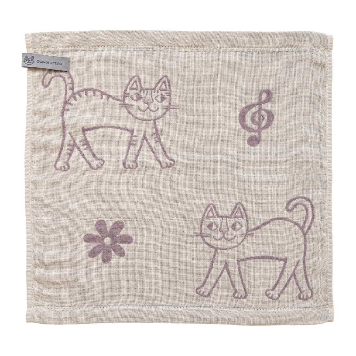 布巾 おかべてつろう Ag+ 抗菌 ふきん ( キッチンクロス フキン クロス 銀イオン 光触媒抗菌 ネコ ねこ 可愛い キッチン用 台拭き 食器拭き 台ふきん おしぼり キッチンタオル 万能 キッチングッズ ) 【ピンク】 ピンク