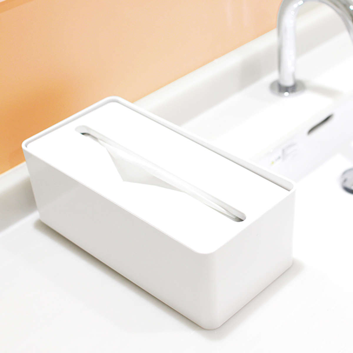 キッチンペーパーホルダー ペーパータオルケース ( ボックス ホルダー ケース キッチンペーパー ペーパータオル 収納 箱型 ワイドサイズ ペーパーふきん キッチンタオルホルダー 置き型 プラスチック キッチン 洗面 トイレ )