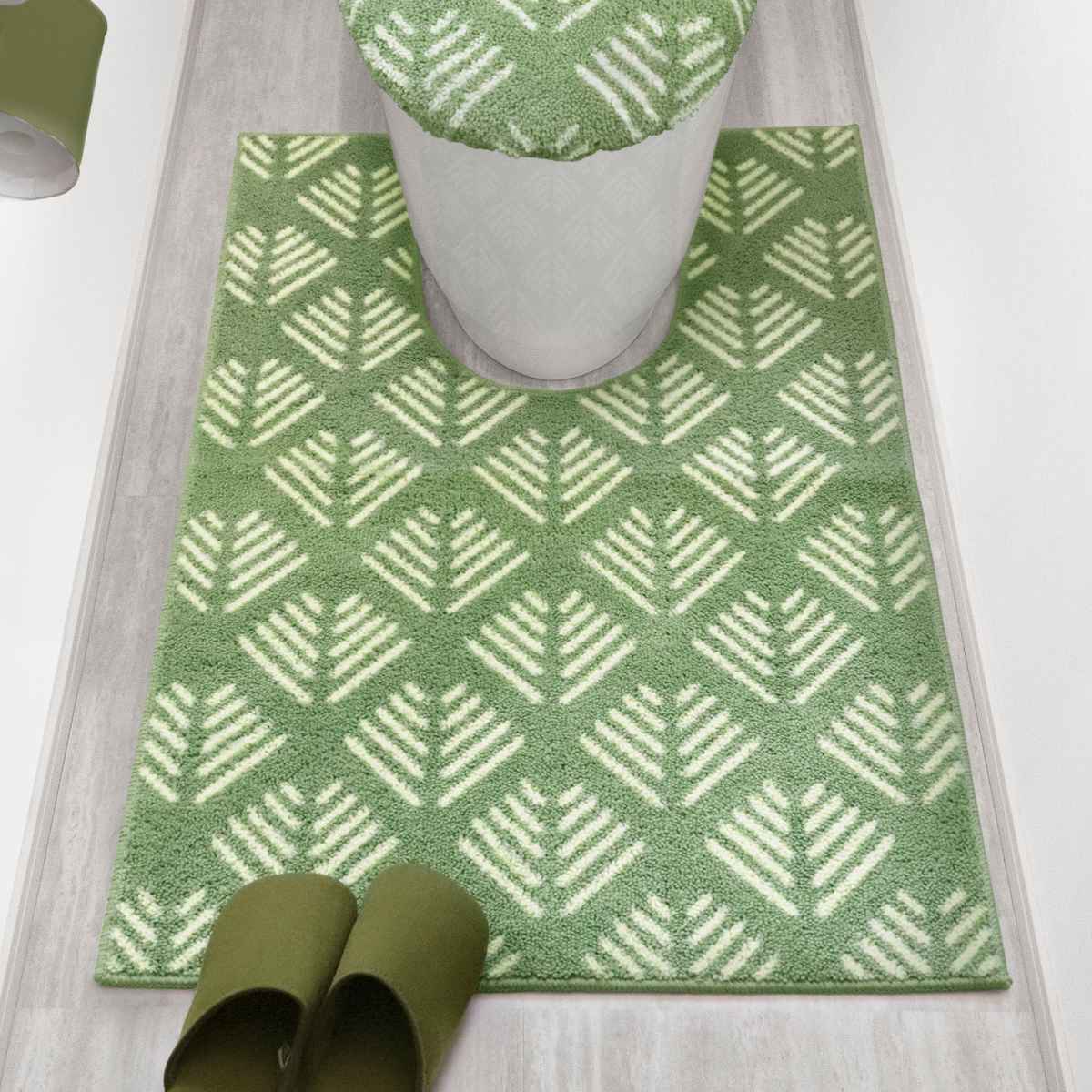 トイレマット ロング 耳長 105×70cm ナチュラル ( トイレ マット 滑り止め 足元マット ラグ トイレグッズ トイレタリー すべり止め 北欧 ) 【ブルー】 ブルー