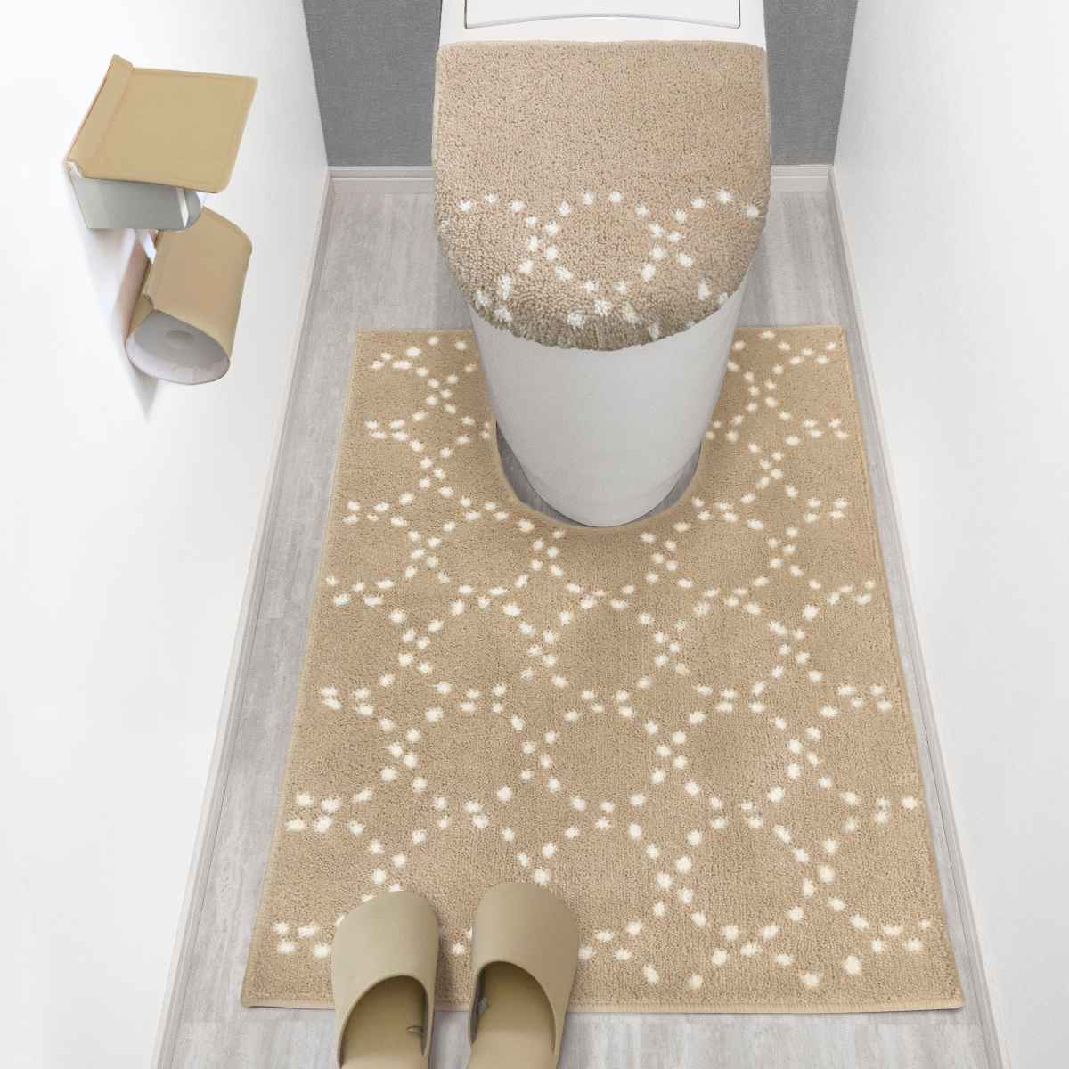 トイレマット ロング 耳長 105×70cm ナチュラル ( トイレ マット 滑り止め 足元マット ラグ トイレグッズ トイレタリー すべり止め 北欧 ) 【ブルー】 ブルー