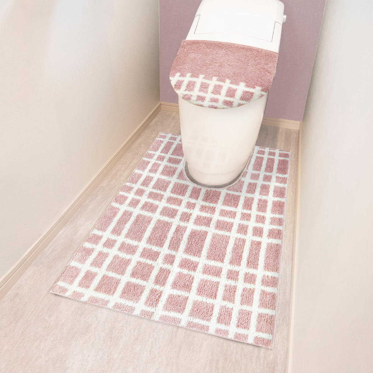 トイレマット ロング 耳長 105×70cm ナチュラル ( トイレ マット 滑り止め 足元マット ラグ トイレグッズ トイレタリー すべり止め 北欧 ) 【ブルー】 ブルー