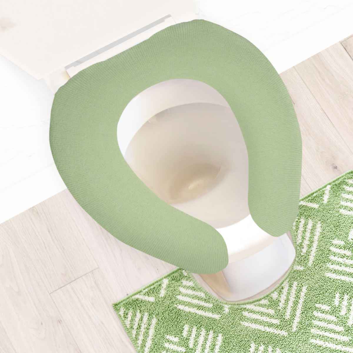 便座カバー U型 ナチュラル ( 便座 カバー シート 便座マット トイレカバー トイレ用品 U型便座専用 サニタリー 暖かい トイレ 無地 ) 【グレー】 グレー