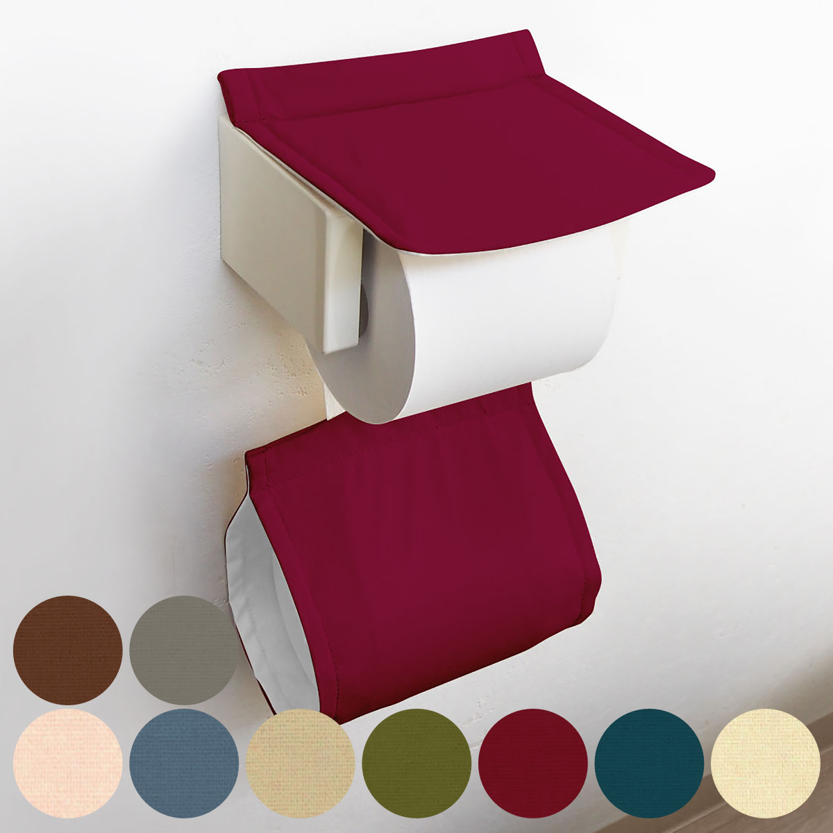 ペーパーホルダーカバー ホルダーカバー ナチュラル （ トイレットペーパーカバー ファブリック ペーパーホルダー 予備 洗える 洗濯OK トイレタリー カバー 取り付け簡単 洗濯できる 無地 シンプル ） 【ベージュ】