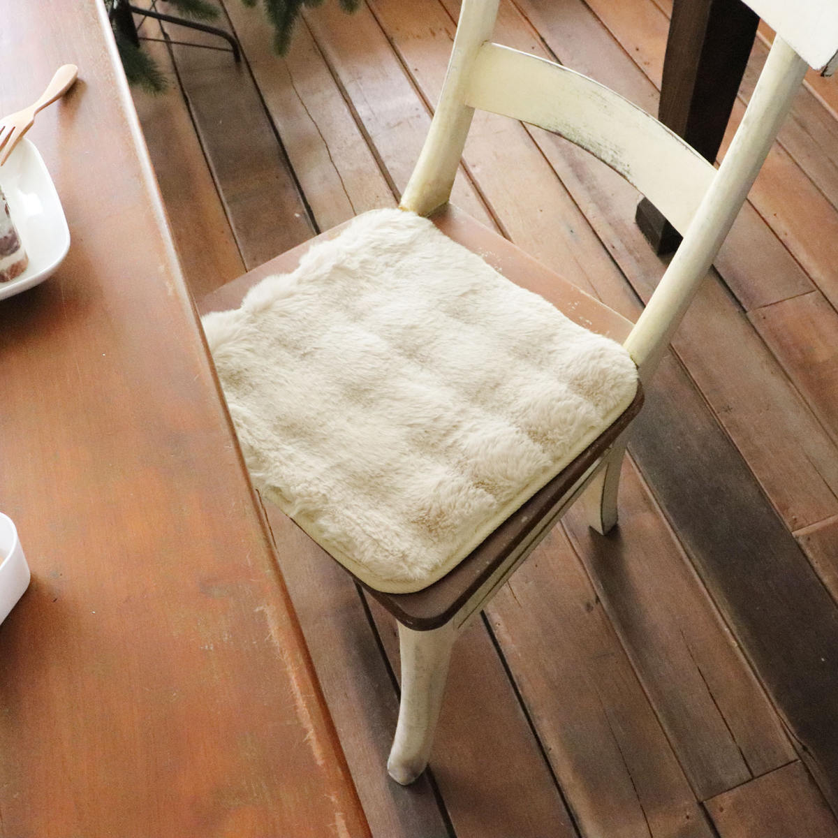 チェアパッド pocotto ( チェアマット 座布団 椅子用 洗濯可 洗える すべり止め ふわふわ かわいい チェア ダイニングチェア インテリア パッド 勉強机 オフィス 会社 敷く 丸洗い おしゃれ ) 【ミント】 ミント