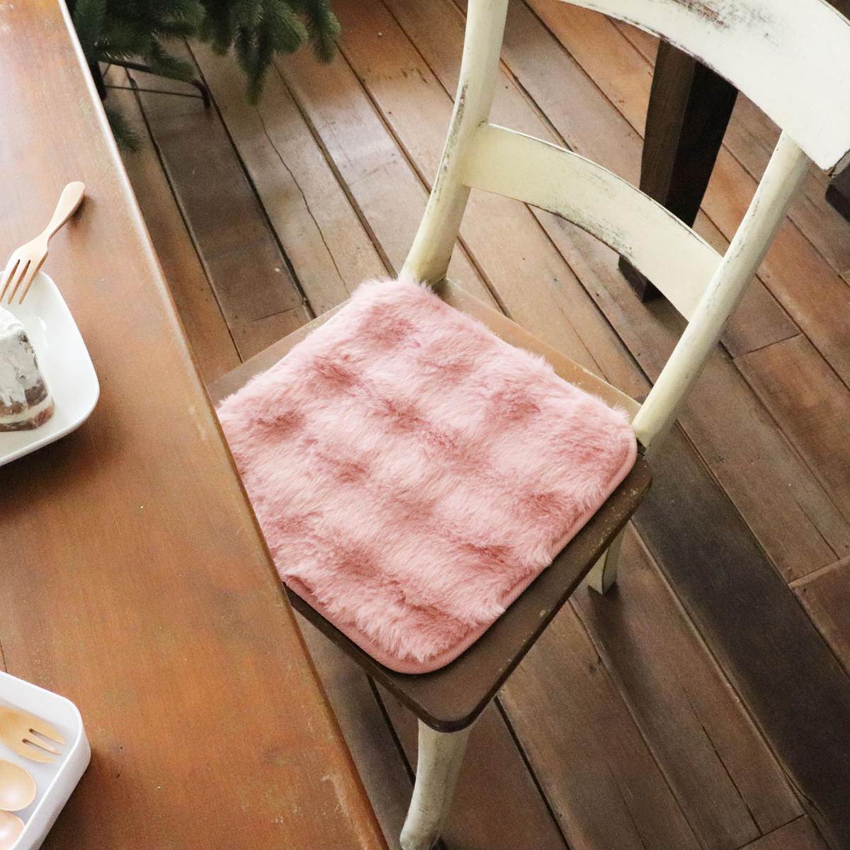 チェアパッド pocotto ( チェアマット 座布団 椅子用 洗濯可 洗える すべり止め ふわふわ かわいい チェア ダイニングチェア インテリア パッド 勉強机 オフィス 会社 敷く 丸洗い おしゃれ ) 【ミント】 ミント