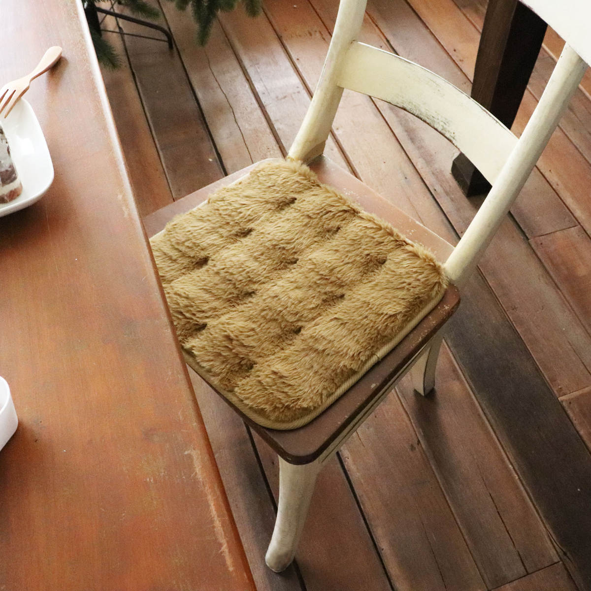 チェアパッド pocotto ( チェアマット 座布団 椅子用 洗濯可 洗える すべり止め ふわふわ かわいい チェア ダイニングチェア インテリア パッド 勉強机 オフィス 会社 敷く 丸洗い おしゃれ ) 【ミント】 ミント