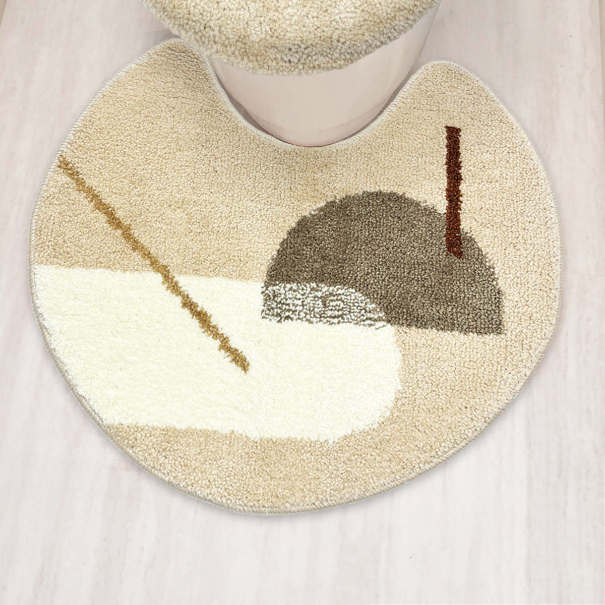 トイレマット 55×60cm オーバル形状 pogeun ( トイレ マット 足元マット 洗える すべり止め 韓国風 かわいい おしゃれ トイレタリー 滑り止め 55×60 スタンダード トイレ用品 ) 【カジュアル】 カジュアル