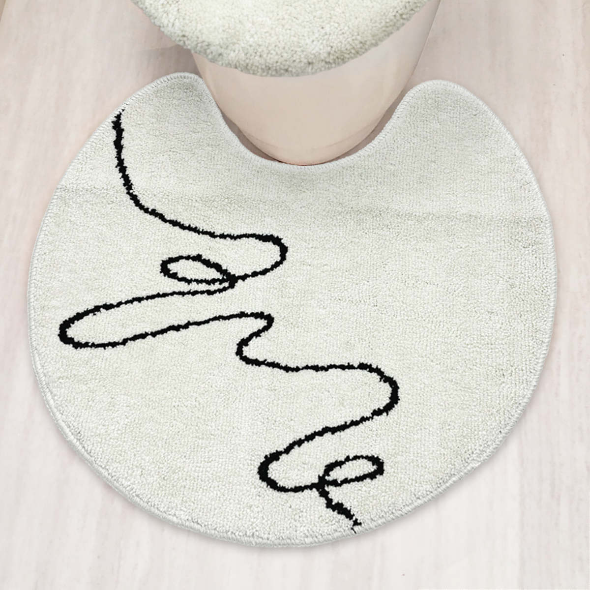 トイレマット 55×60cm オーバル形状 pogeun ( トイレ マット 足元マット 洗える すべり止め 韓国風 かわいい おしゃれ トイレタリー 滑り止め 55×60 スタンダード トイレ用品 ) 【カジュアル】 カジュアル