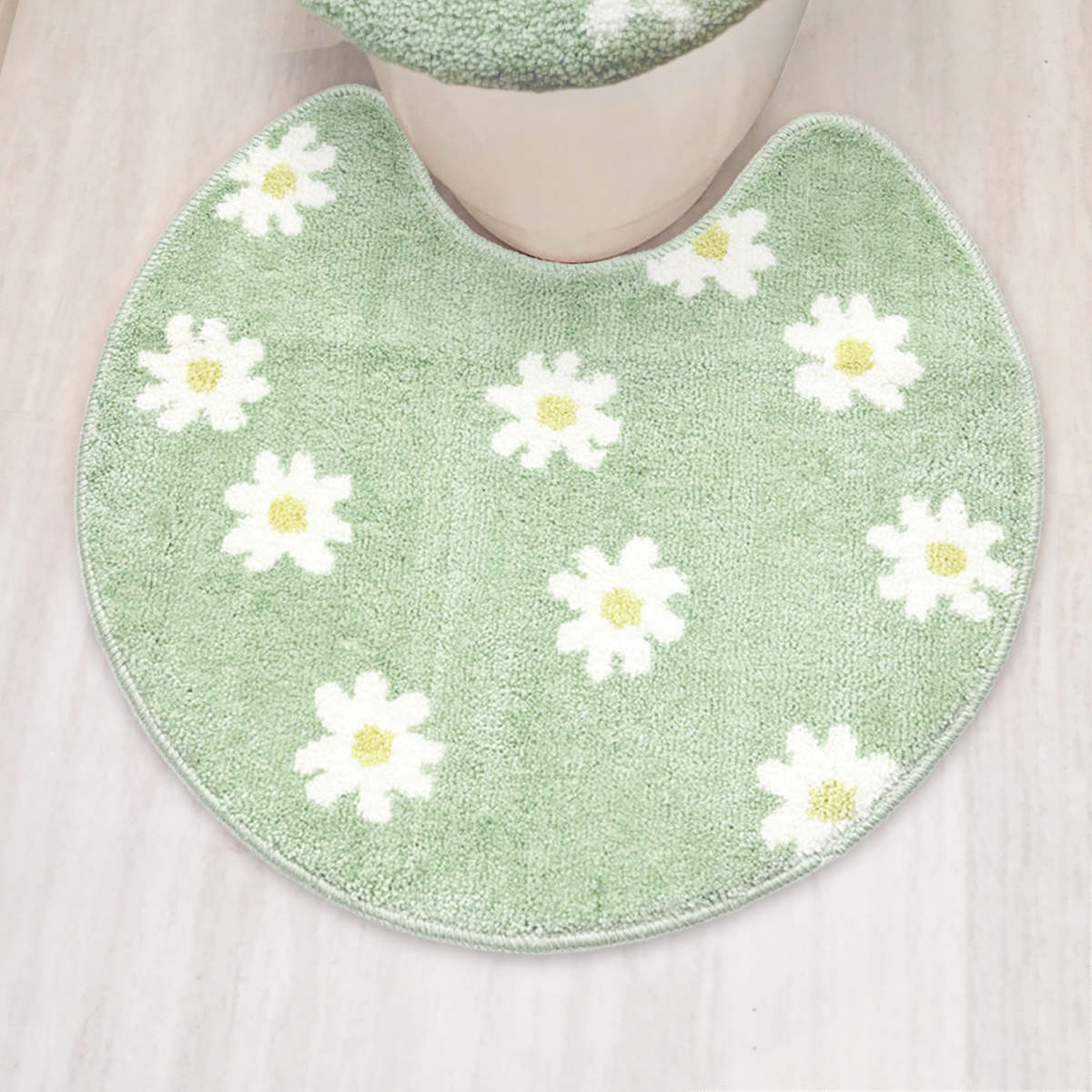 トイレマット 55×60cm オーバル形状 pogeun ( トイレ マット 足元マット 洗える すべり止め 韓国風 かわいい おしゃれ トイレタリー 滑り止め 55×60 スタンダード トイレ用品 ) 【カジュアル】 カジュアル