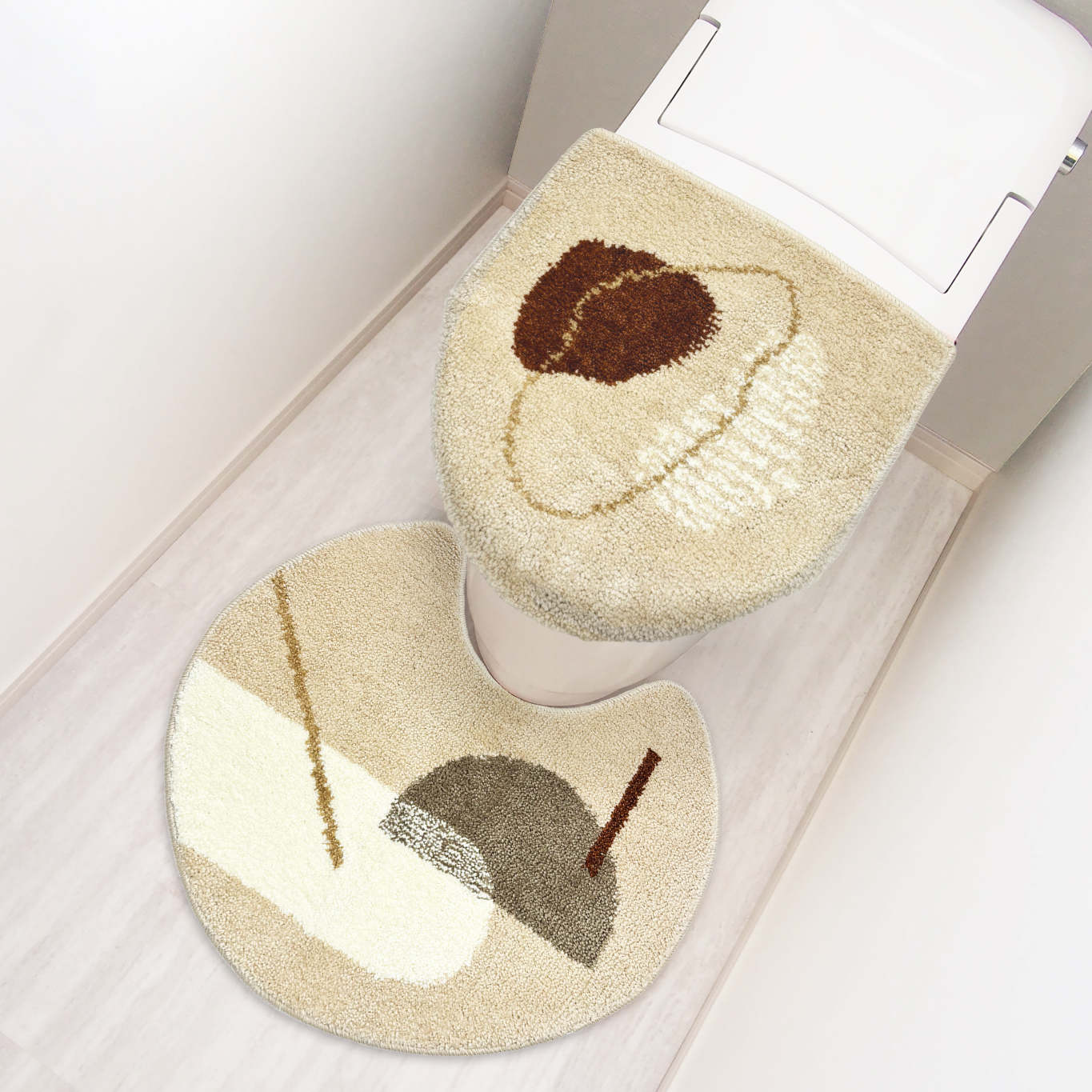 トイレマット 55×60cm オーバル形状 pogeun ( トイレ マット 足元マット 洗える すべり止め 韓国風 かわいい おしゃれ トイレタリー 滑り止め 55×60 スタンダード トイレ用品 ) 【カジュアル】 カジュアル