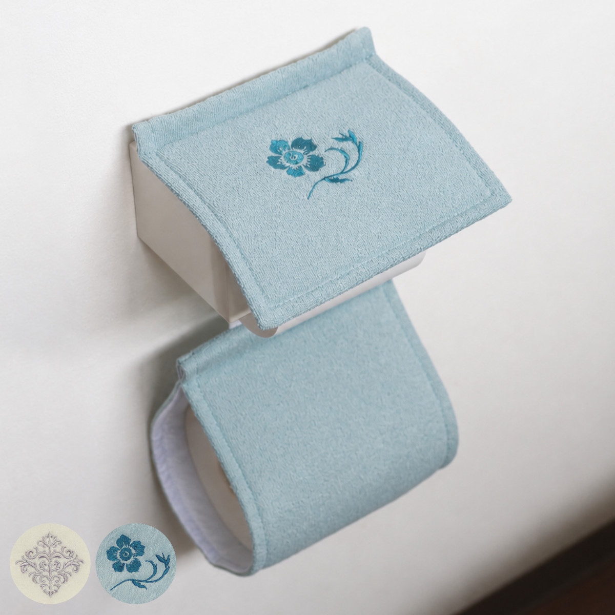 ペーパーホルダーカバー Gracile （ カバー トイレットペーパーカバー ペーパーホルダー 予備 洗える おしゃれ トイレタリー ホルダーカバー 取付簡単 トイレ用品 ） 【ダマスク】