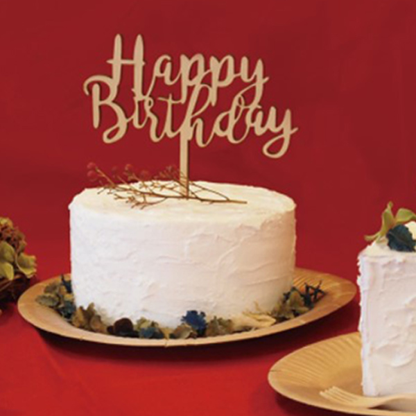 トッパー Happy Birthday ケーキトッパー 誕生日 木 （ ケーキ デコレーション バースデー 木製 記念日 フォトプロップス 撮影 写真 小道