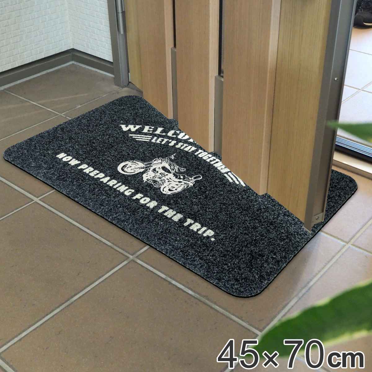 玄関マット 屋外兼用 45×70cm 厚さ1.3cm ネコ レッド （ 玄関 マット