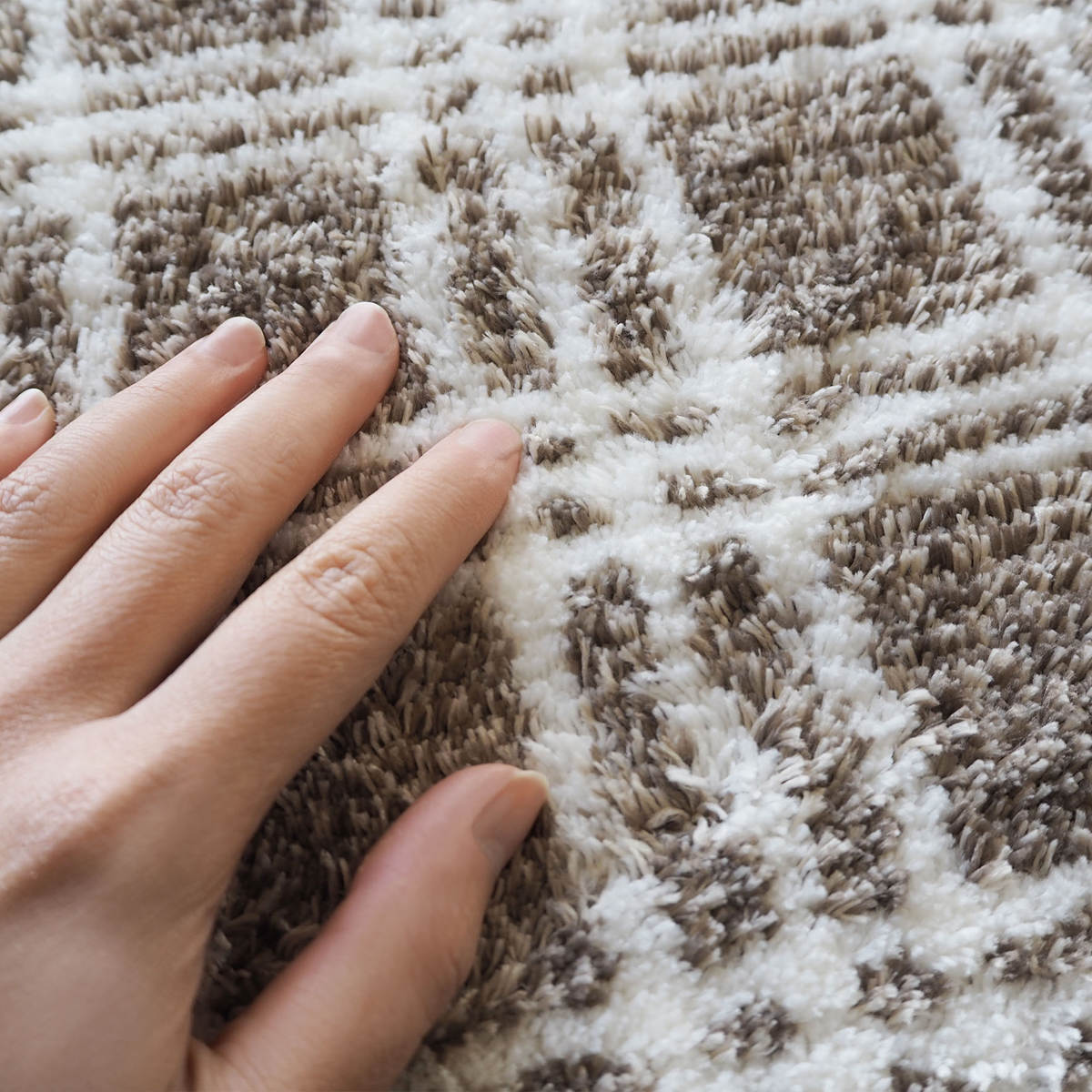 キッチンマット 45×180cm marleインテリアマット チェック ( キッチン マット 180cm キッチンラグ カーペット ラグ 台所マット 長方形 インテリアマット 滑り止め付き 床暖房対応 洗える チェック柄 ) 【アイボリー】 アイボリー