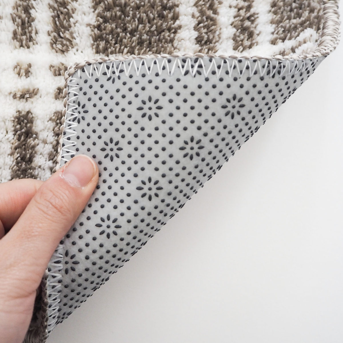 キッチンマット 45×180cm marleインテリアマット チェック ( キッチン マット 180cm キッチンラグ カーペット ラグ 台所マット 長方形 インテリアマット 滑り止め付き 床暖房対応 洗える チェック柄 ) 【アイボリー】 アイボリー