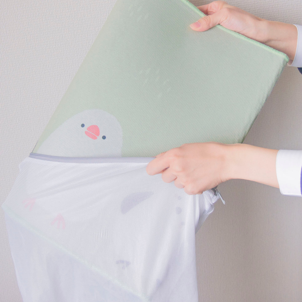 キッチンマット フラフィット インテリアマット 45×180cm ( 45cm 180cm 洗える 台所マット キッチン マット キッチン用マット キッチンラグ カーペット 滑り止め 長方形 汚れ防止 キッチン床 おしゃれ かわいい 動物 ) 【コトリ】 コトリ