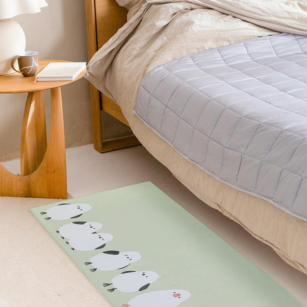 キッチンマット フラフィット インテリアマット 45×180cm ( 45cm 180cm 洗える 台所マット キッチン マット キッチン用マット キッチンラグ カーペット 滑り止め 長方形 汚れ防止 キッチン床 おしゃれ かわいい 動物 ) 【コトリ】 コトリ