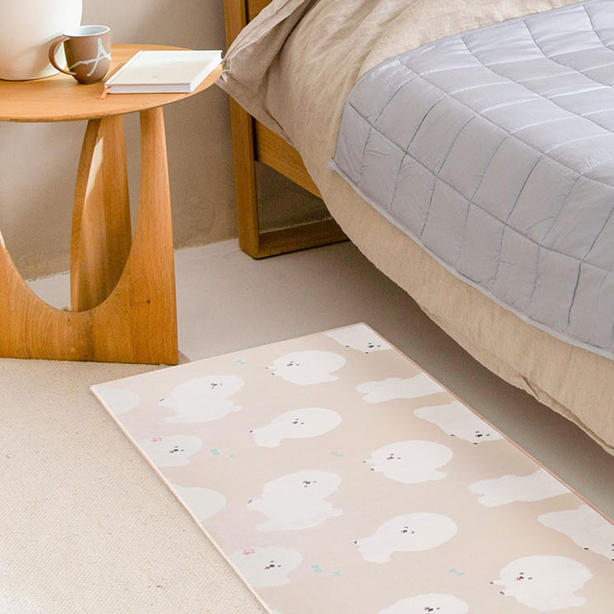 キッチンマット フラフィット インテリアマット 45×180cm ( 45cm 180cm 洗える 台所マット キッチン マット キッチン用マット キッチンラグ カーペット 滑り止め 長方形 汚れ防止 キッチン床 おしゃれ かわいい 動物 ) 【コトリ】 コトリ