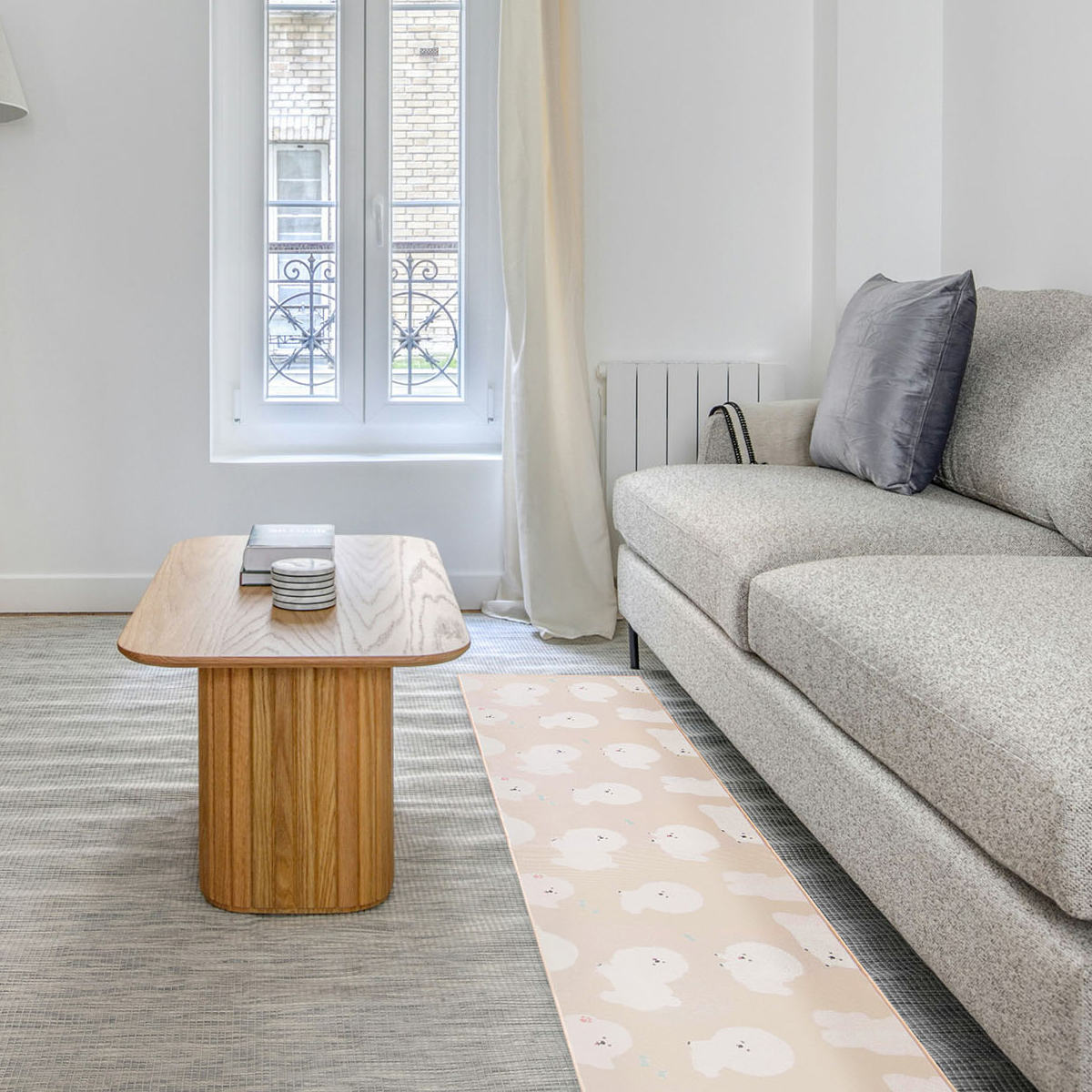 キッチンマット フラフィット インテリアマット 45×180cm ( 45cm 180cm 洗える 台所マット キッチン マット キッチン用マット キッチンラグ カーペット 滑り止め 長方形 汚れ防止 キッチン床 おしゃれ かわいい 動物 ) 【コトリ】 コトリ