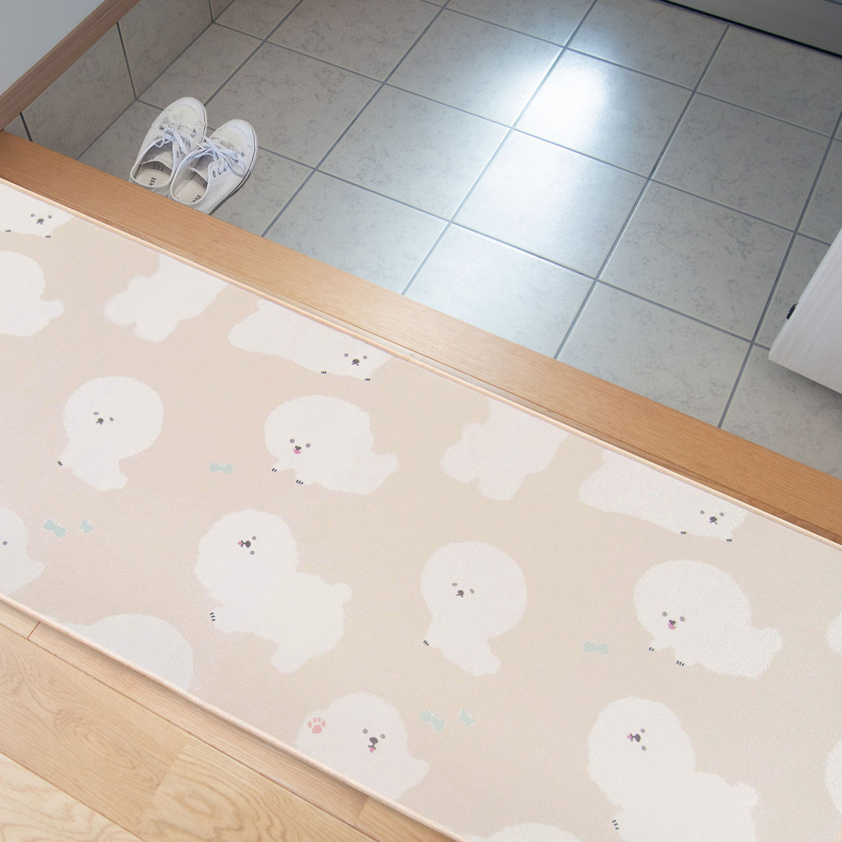 キッチンマット フラフィット インテリアマット 45×240cm ( 45cm 240cm 洗える 台所マット キッチン マット キッチン用マット キッチンラグ カーペット 滑り止め 長方形 汚れ防止 キッチン床 おしゃれ かわいい 動物 ) 【ビジョンフリーゼ】 ビジョンフリーゼ