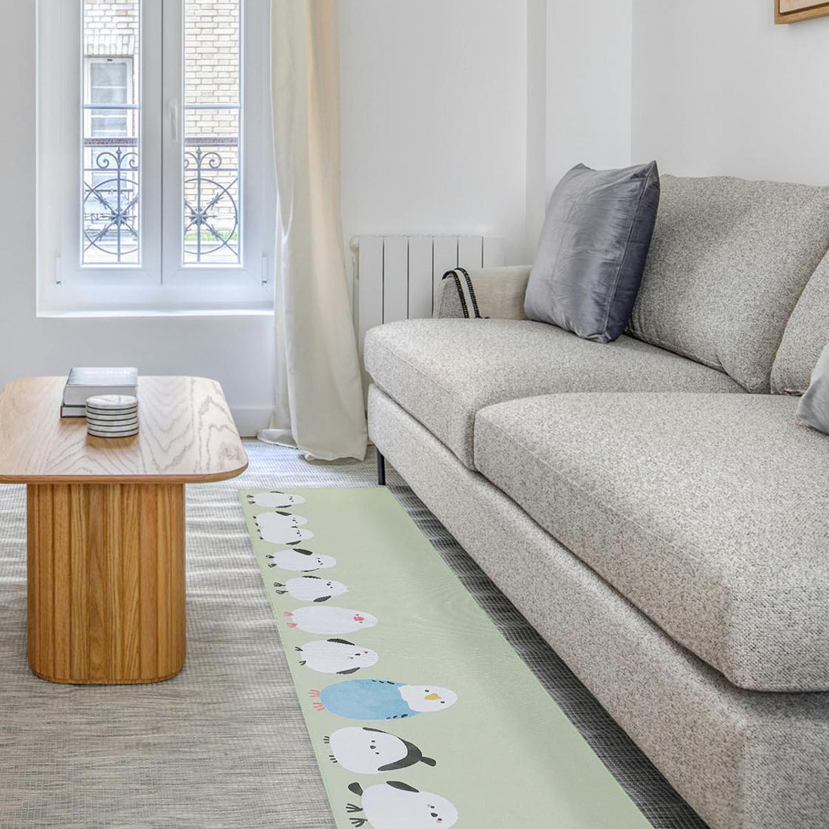 キッチンマット フラフィット インテリアマット 45×240cm ( 45cm 240cm 洗える 台所マット キッチン マット キッチン用マット キッチンラグ カーペット 滑り止め 長方形 汚れ防止 キッチン床 おしゃれ かわいい 動物 ) 【ビジョンフリーゼ】 ビジョンフリーゼ