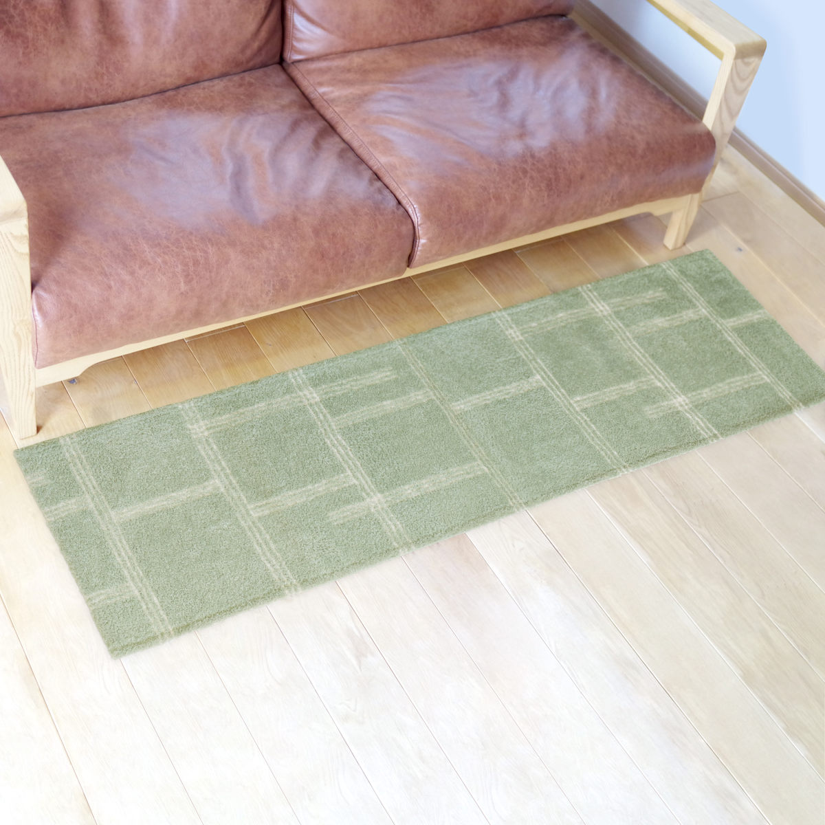 キッチンマット kieto インテリアマット 45×180cm ( 洗える 滑り止め加工 おしゃれ マット 45cm 180cm キッチン 台所 床 フロア キッチン用マット 台所用マット キッチンラグ 長方形 洗濯可能 滑り止め 薄手 短毛 シンプル ) 【アイボリー】 アイボリー