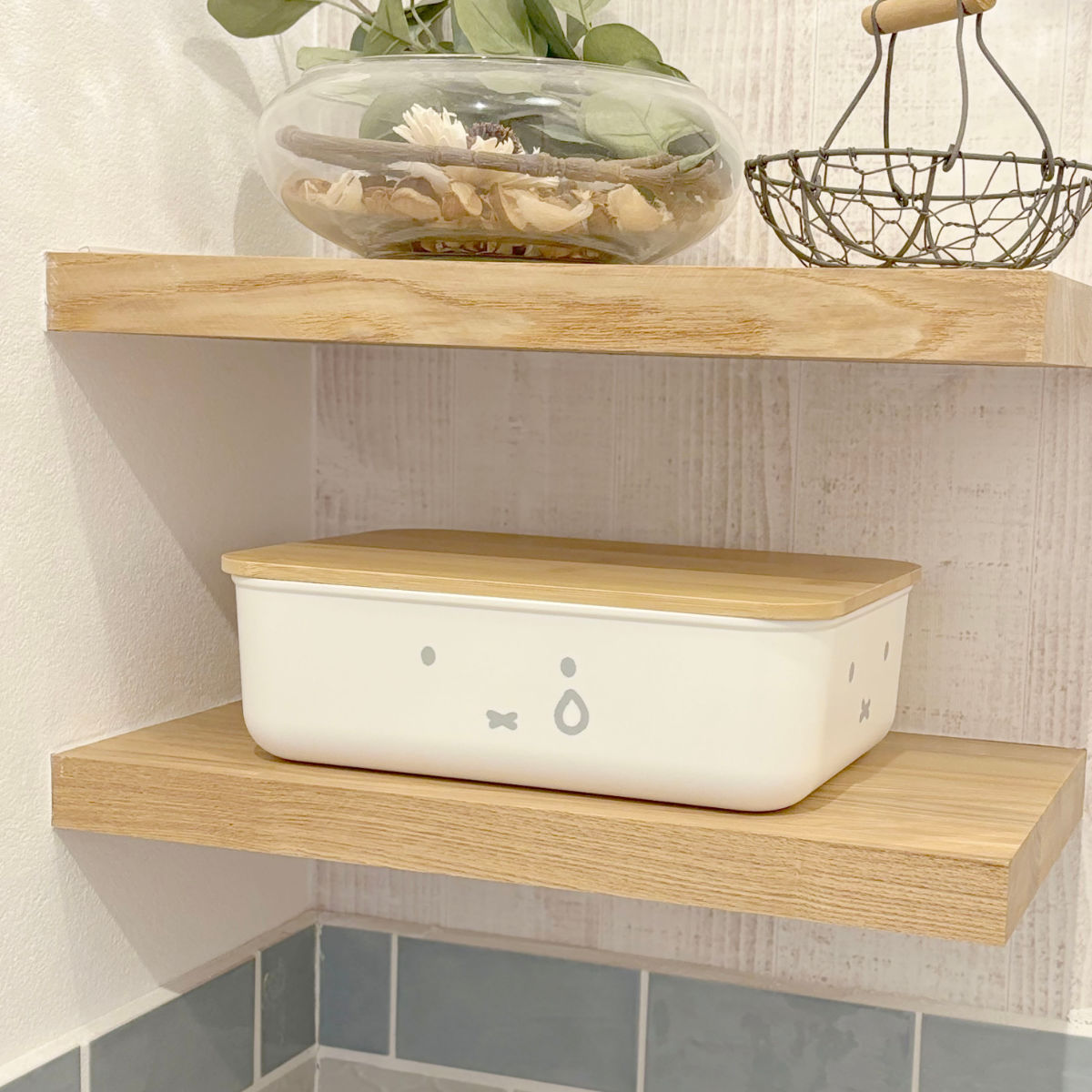 収納ボックス miffy バンブー ふた付き収納ケース S 幅26×奥行17.5×高さ8.3cm ( ミッフィー 収納 収納ケース ボックス 収納バスケット フタ付き ケース 小物入れ 小物収納 卓上収納 ふた付き 積み重ね プラスチック おしゃれ )