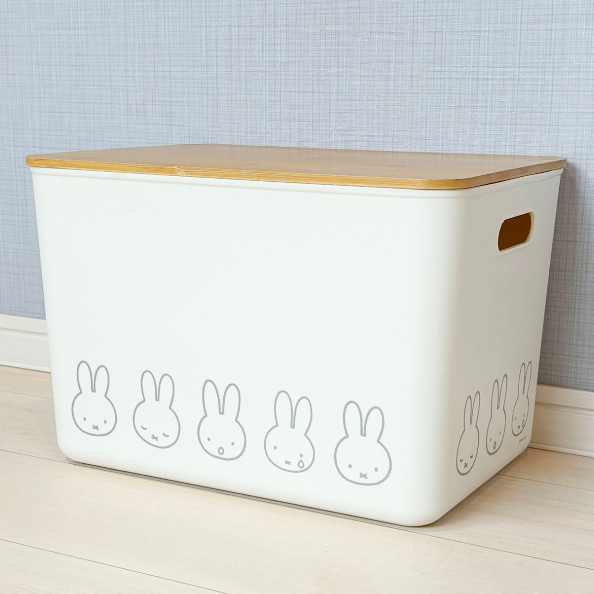 収納ボックス miffy バンブー ふた付き収納ケース LL 幅36×奥行25.5×高さ24.4cm ( ミッフィー 収納 収納ケース ボックス 収納バスケット フタ付き ケース 持ち手付き 小物入れ 小物収納 ふた付き 積み重ね プラスチック おしゃれ )