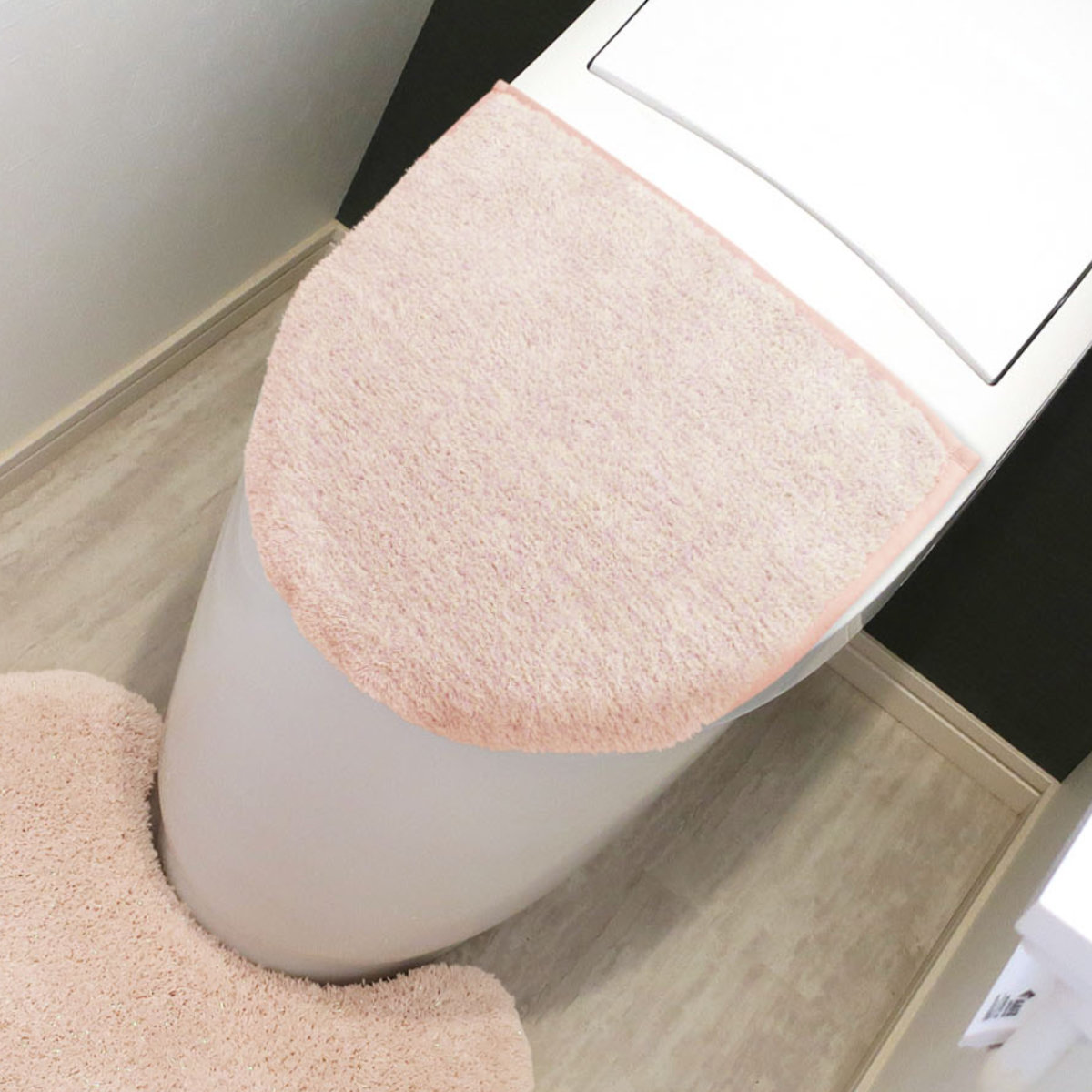 トイレ蓋カバー メリージェラート 兼用フタカバー グリッター ( 蓋カバー 蓋 フタ カバー ふたカバー 兼用タイプ 洗える 吸着 かわいい トイレタリー 普通型 洗浄暖房型 洗濯可 トイレ用品 ラメ パステル ピンク ミント グレー ) 【ピンク】 ピンク