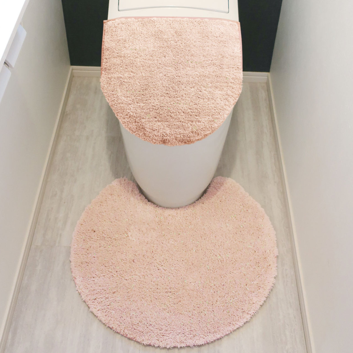 トイレ蓋カバー メリージェラート 兼用フタカバー グリッター ( 蓋カバー 蓋 フタ カバー ふたカバー 兼用タイプ 洗える 吸着 かわいい トイレタリー 普通型 洗浄暖房型 洗濯可 トイレ用品 ラメ パステル ピンク ミント グレー ) 【ピンク】 ピンク