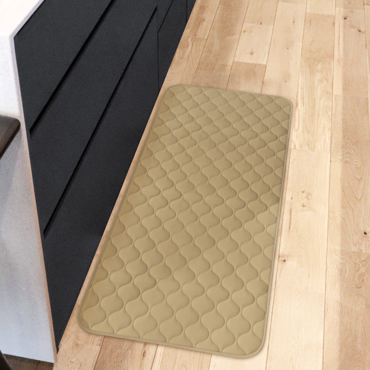 キッチンマット mocchin ひんやり 冷感 インテリアマット 48×120cm ( マット 夏用キッチンマット マルチマット 接触冷感 洗える 滑り止め加工 キッチン用マット 台所用マット キッチンラグ 涼しい 長方形 洗濯可能 シンプル ) 【グレー】 グレー