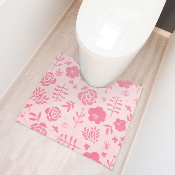 使い捨てトイレマット 15枚入り 60×55cm トイレマット 使い捨て トイレ マット ( 不織布 撥水加工 すべり止め 汚れたら捨てる 男性用小便器 カットできる 清潔 15枚 撥水 滑り止め 衛生的 捨てられる 薄型 60 55 ) 【モロッカンピンク】 モロッカンピンク