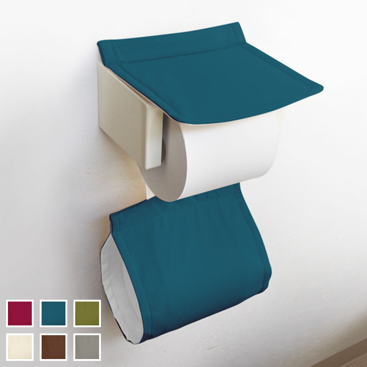 トイレットペーパーホルダーカバー ペーパーホルダーカバー カラーモードプレミアム （ トイレットペーパーホルダー カバー トイレ ペーパーホルダー トイレットペーパー ホルダー ペーパー ストック 洗濯可 単品 無地 ） 【ローズ】