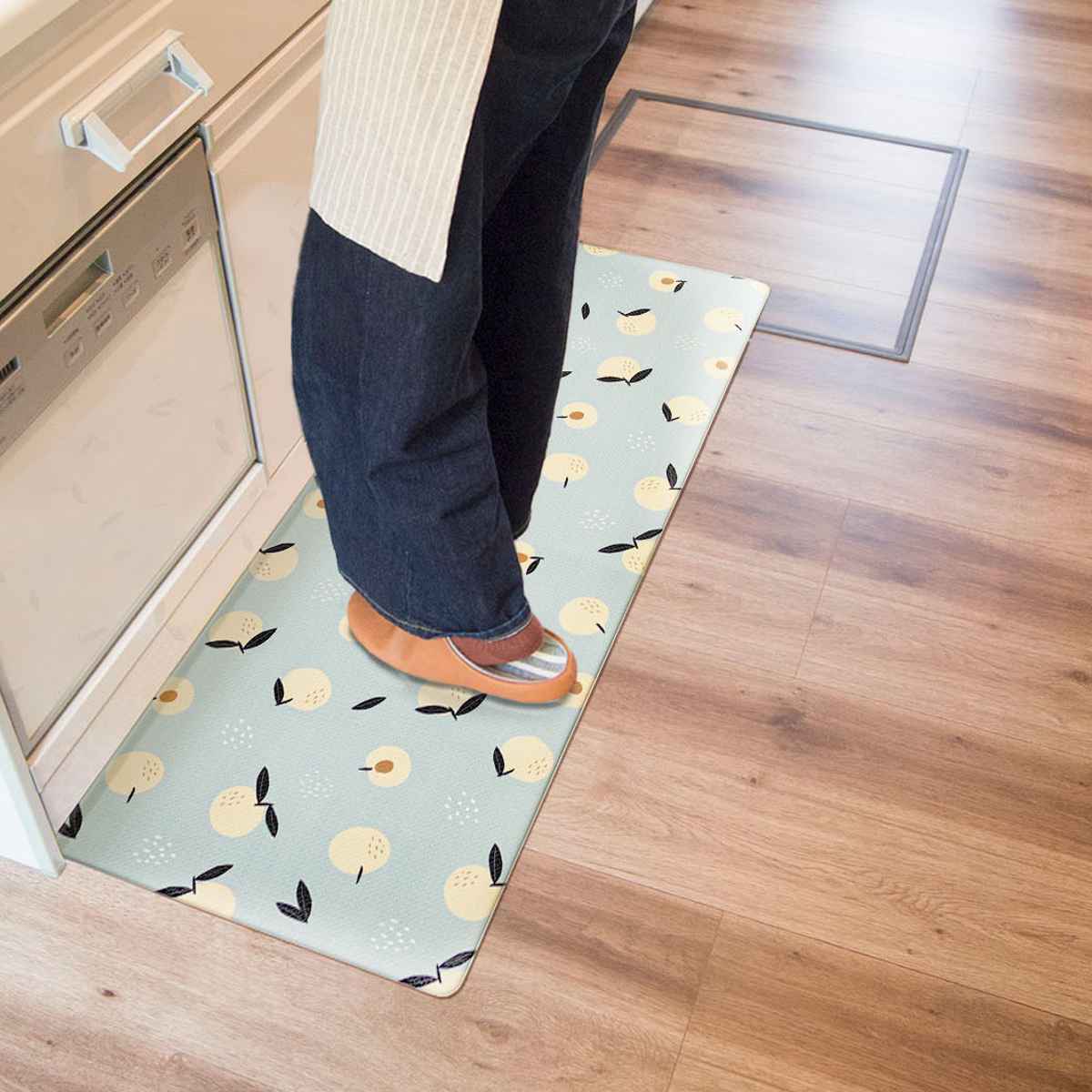 キッチンマット 拭けるインテリアマット 45x120 ( PVCマット キッチン マット キッチンラグ 台所マット 45cm 120cm 拭ける おしゃれ インテリアマット 長方形 洗濯不要 お手入れ簡単 拭けるキッチンマット ) 【テラゾー】 テラゾー