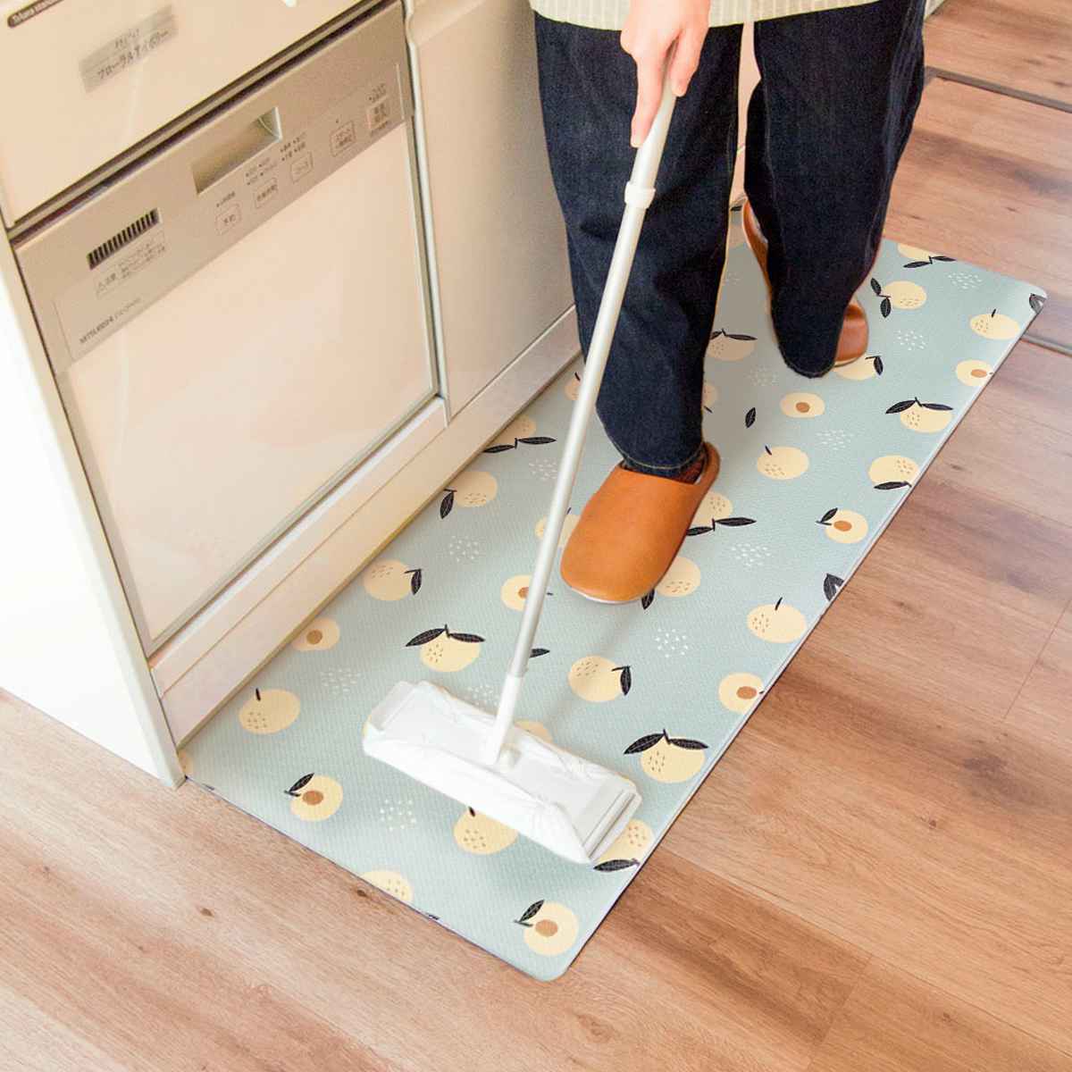 キッチンマット 拭けるインテリアマット 45x120 ( PVCマット キッチン マット キッチンラグ 台所マット 45cm 120cm 拭ける おしゃれ インテリアマット 長方形 洗濯不要 お手入れ簡単 拭けるキッチンマット ) 【テラゾー】 テラゾー