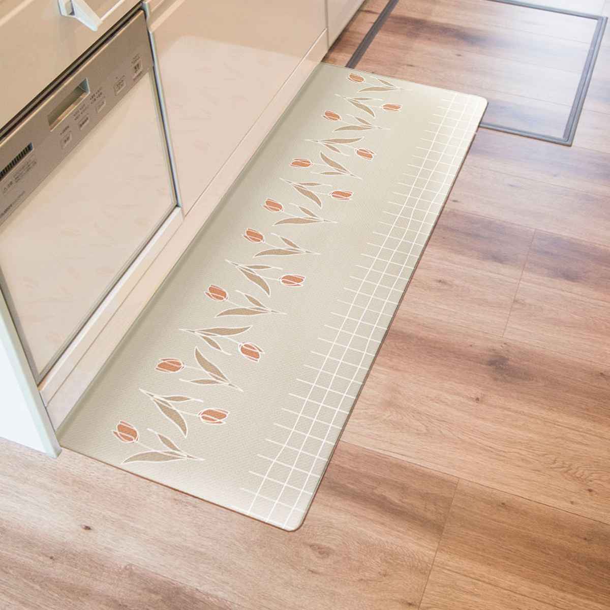 キッチンマット 拭けるインテリアマット 45x120 ( PVCマット キッチン マット キッチンラグ 台所マット 45cm 120cm 拭ける おしゃれ インテリアマット 長方形 洗濯不要 お手入れ簡単 拭けるキッチンマット ) 【テラゾー】 テラゾー