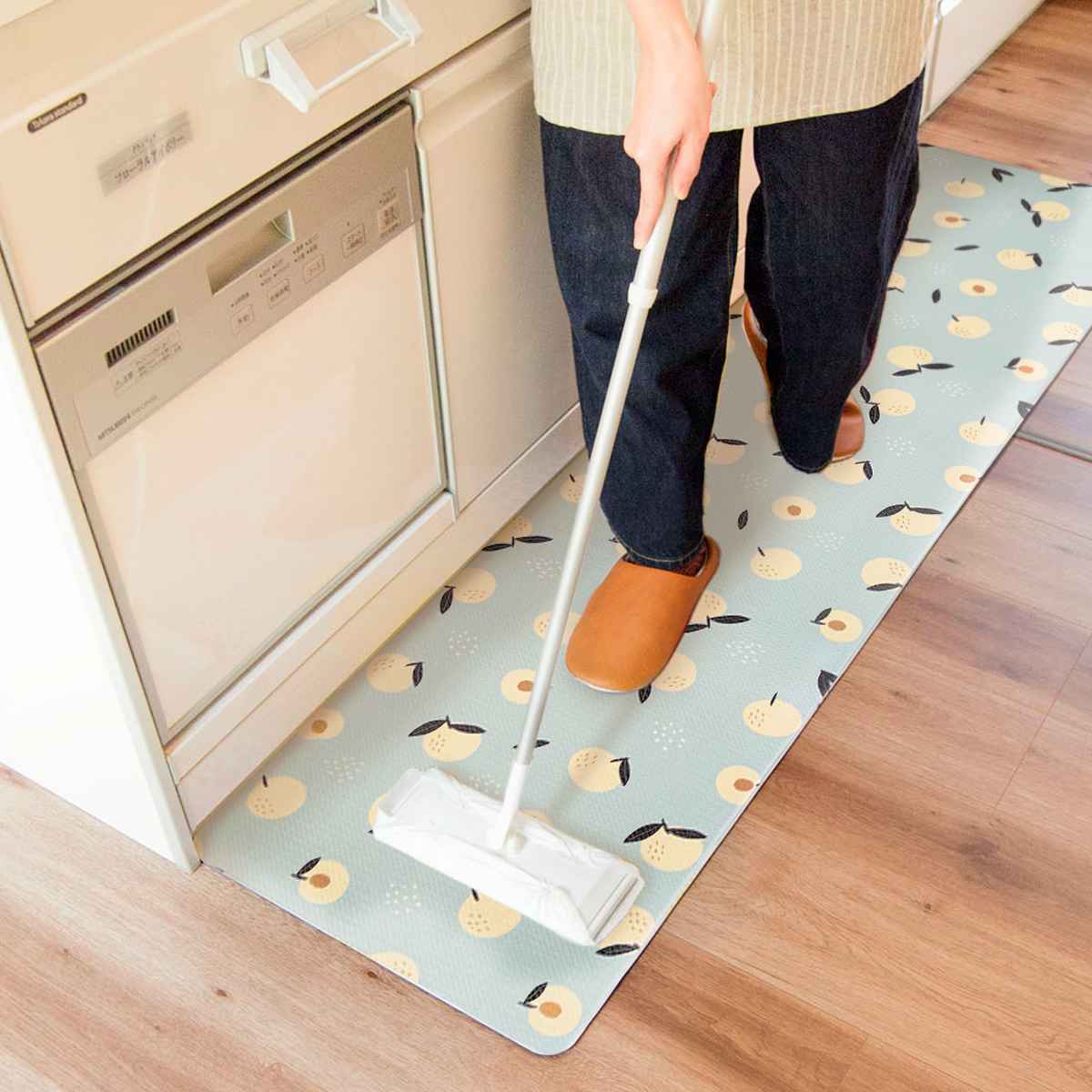 キッチンマット 拭けるインテリアマット 45x180 ( PVCマット キッチン マット キッチンラグ 台所マット 45cm 180cm 拭ける おしゃれ インテリアマット 長方形 洗濯不要 お手入れ簡単 拭けるキッチンマット ) 【テラゾー】 テラゾー