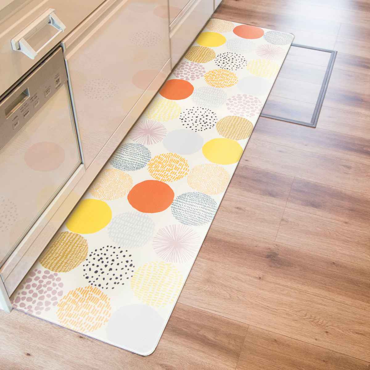 キッチンマット 拭けるインテリアマット 45x180 ( PVCマット キッチン マット キッチンラグ 台所マット 45cm 180cm 拭ける おしゃれ インテリアマット 長方形 洗濯不要 お手入れ簡単 拭けるキッチンマット ) 【テラゾー】 テラゾー