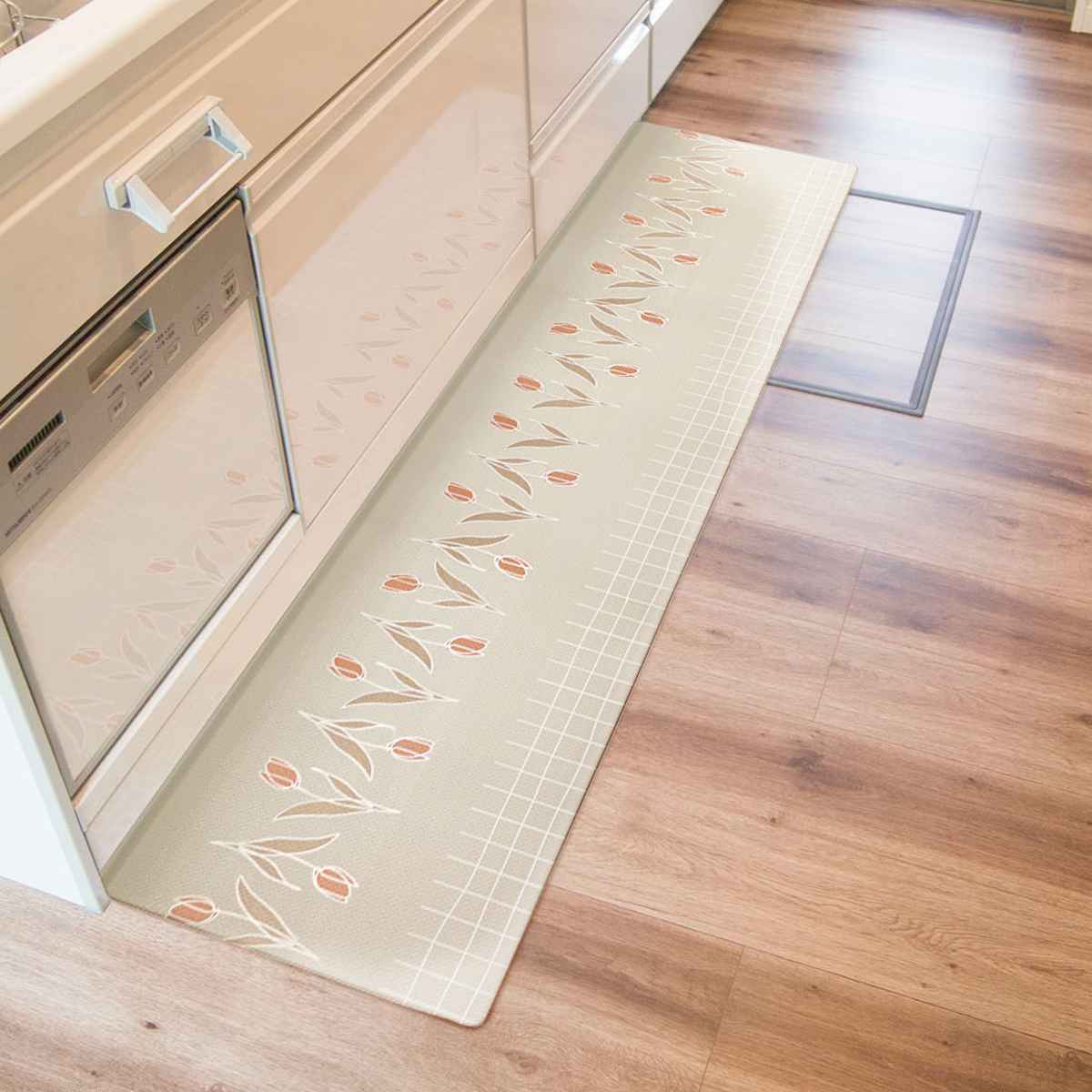 キッチンマット 拭けるインテリアマット 45x180 ( PVCマット キッチン マット キッチンラグ 台所マット 45cm 180cm 拭ける おしゃれ インテリアマット 長方形 洗濯不要 お手入れ簡単 拭けるキッチンマット ) 【テラゾー】 テラゾー