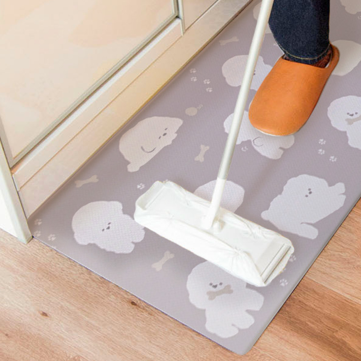 キッチンマット 拭けるインテリアマット 45x180 ( PVCマット キッチン マット キッチンラグ 台所マット 45cm 180cm 拭ける おしゃれ インテリアマット 長方形 洗濯不要 お手入れ簡単 拭けるキッチンマット ) 【テラゾー】 テラゾー