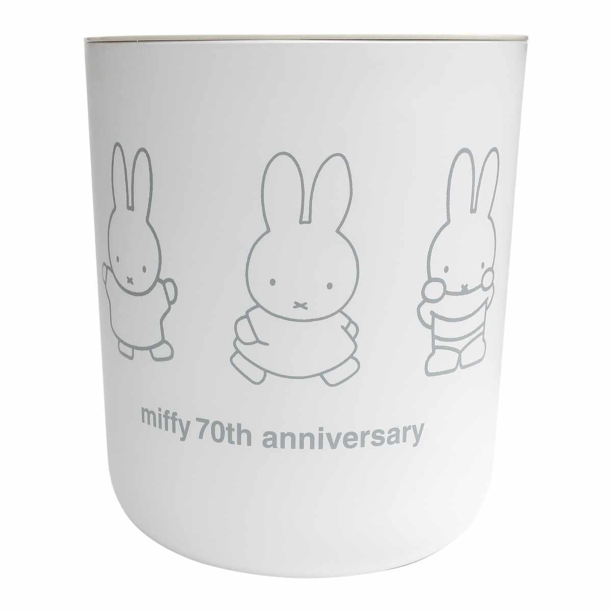 ゴミ箱 7L ミッフィー 限定デザイン 70周年 小物入れ おしゃれ ( ごみ箱 7リットル miffy 脚付き ふた付き プッシュふた 木目調 ホワイト かわいい 脚付きダストボックス 袋止め付き コンパクト シンプル ミッフィーグッズ 北欧 )