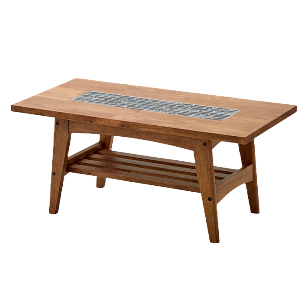 リビングテーブル 幅90cm 木目 ガラスデザイン （ 開梱設置 センター  