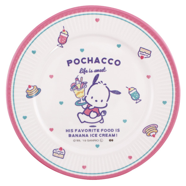 Lohaco プレート 17cm ポチャッコ メラミン製 Natsukashi Pochacco 食器 キャラクター メラミン お皿 樹脂製 メラミン食器 プラスチック メラミンプレート 割れにくい 樹脂製 平皿 プレート リビングート ロハコ店